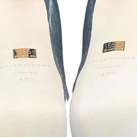 BRIAN Atwood Madison Avenue Gold Platform Peep Toe Heels Size 10.5 - Picture 9 of 10